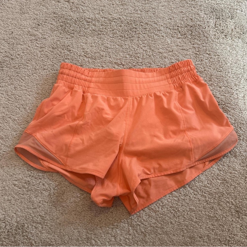 Lululemon Athletica Orange Athletic Shorts Lightweight Elastic Waist